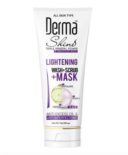 Derma Shine Lightening Wash+ Scrub+ Mask (3 In 1)