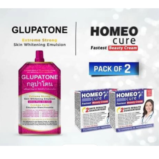 GLUPATONE Emulsion 50ml And Homeo Cure Beauty Cream (Pack Of 2)
